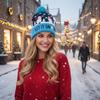 High Quality Christmas Knit Winter Hat Santa's Hat Party Supplies for Adults Festive Xmas LED Decorated Sweater Beanie