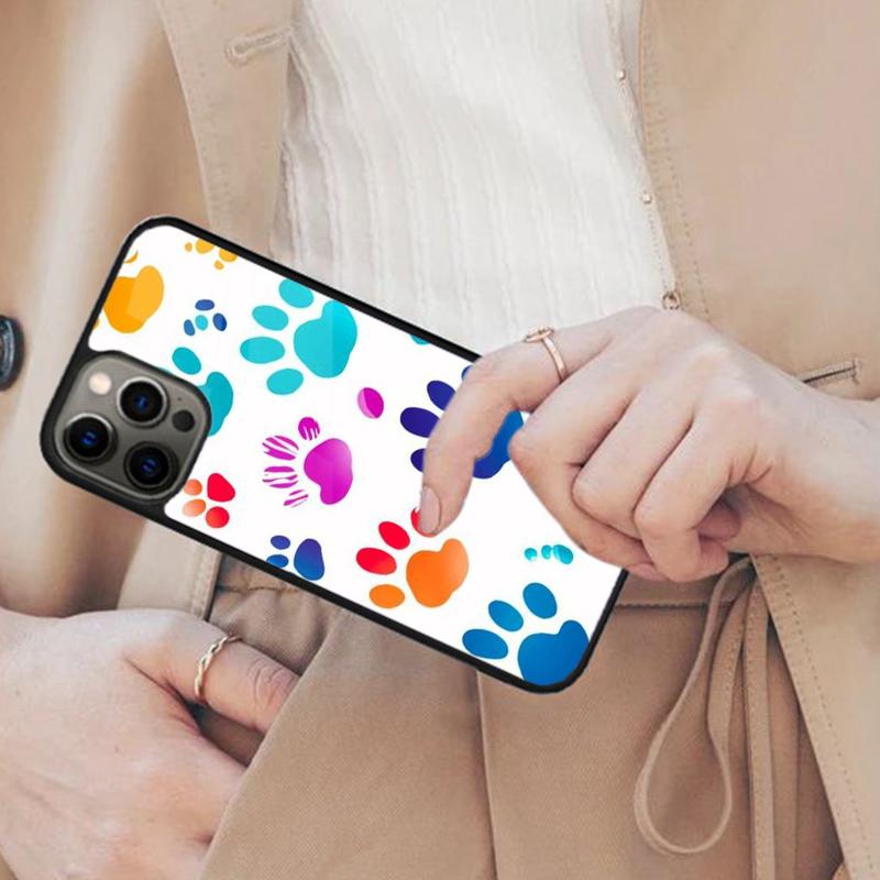 

Colorful Dog Paws Pattern Magnetic Phone Case For APPLE iPhone 17 Air 16 14 13 12 Pro Max 15 Plus Wireless Charge MagSafe Cover iPhone 14