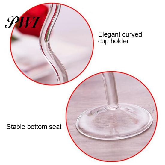 Transparent Glass Cup Wine Exquisite Stable Base Rose Shape Goblet for Home Bottle