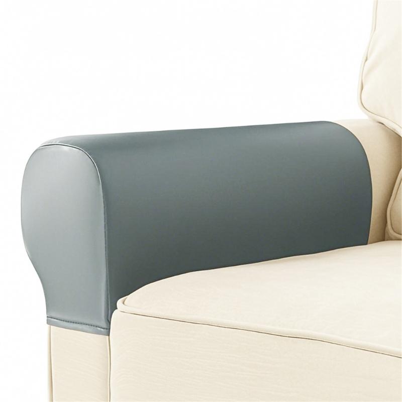 2pcs Elastic Furniture Arm Covers With 4 Slip proof Pad Waterproofie Protection For Sofa Chair Decoration