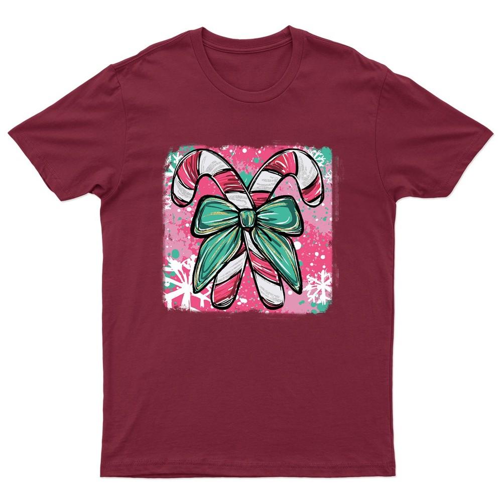 Christmas Candy Canes Festive TShirt Unisex Gift Retro Seasonal Funny Xmas