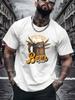 Unisexs Summer Crew Neck Short Sleeve T Shirt Good Friends Great Beer Mug Wheat Print Red Tee Casual Party Loose Fashion Top