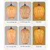 Bamboo Lantern Pendant Lamp Retro Japanese Style E27 Chandelier Hanging Light Ceiling Lighting Fixture for Living Room Bedroom