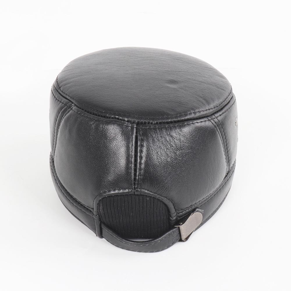 Male Genuine Cowhide Lerther Hats Men Autumn Winter Real Cowhide Lerther Hat Outdoor Keep Warm Natural Cow Leather Cap