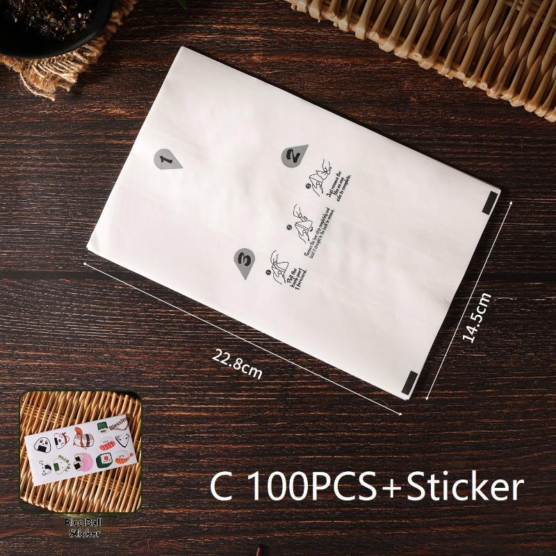 Onigiri Making Tool Set 20/100 Pcs Lovely Triangle Rice Ball Pack Bags Food Safe Sushi Mold for Homemade Bento Picnic