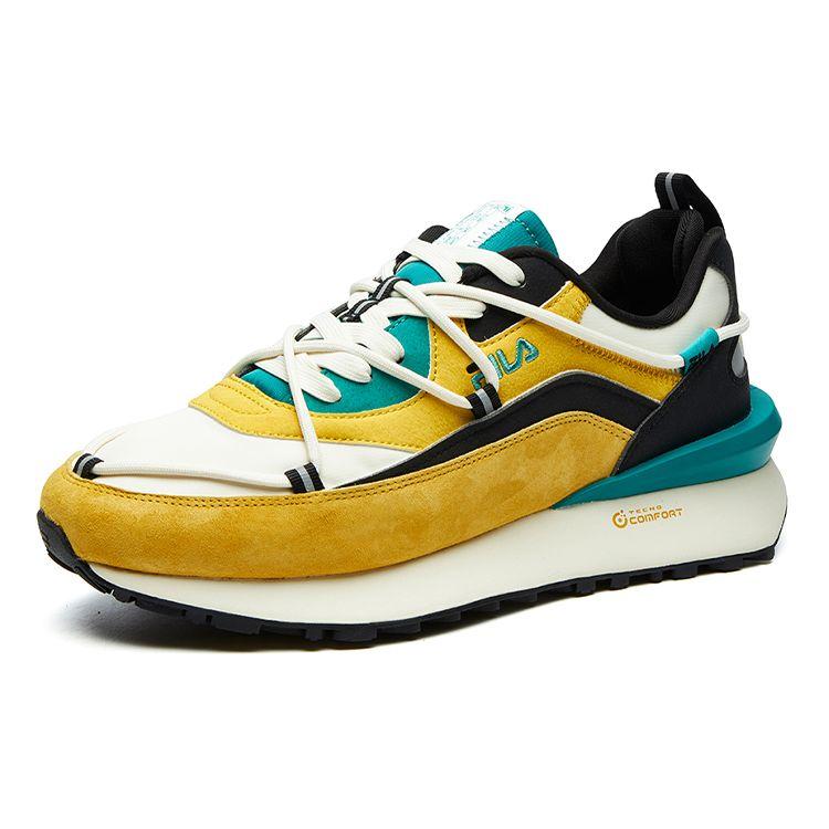 FILA Fusion Jogger DX Fashion Comfortable Fabric Synthetic Leather Low Top Running Shoes Men sneaker Lime Coffee Orange T12M111108FLW