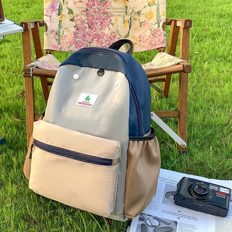 Schoolbag Korean version ins casual versatile backpack schoolbag new contrasting color niche large-capacity backpack primary school girls schoolbag