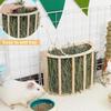 Bunny Hay Feeder Rack  Wooden Small Animals Grass Dispenser Guinea Pig Feeding Holder for Hamster Chinchilla Squirrel