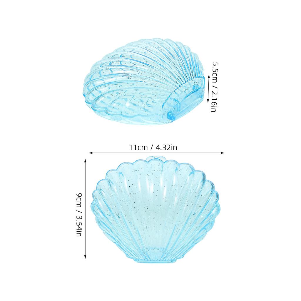 4Pcs Shell Shaped Candy Box 11x9x5.5cm Ocean Theme Plastic Storage Box for Jewelry Chocolates Party Favors Mermaid Birthday