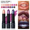 15 Colors Fine Glitter Lipstick Red Black Pearlescent Lip Tint Waterproof Non-stick Cup Flash Lasting Easy Color Diamond Lipstick