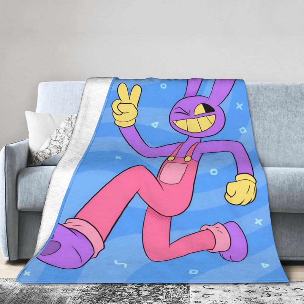 J-Jaxs Purple Rabbit Blankets Flannel Summer Air Conditioning Multifunction Soft Throw Blankets for Bedding Office Bedspread