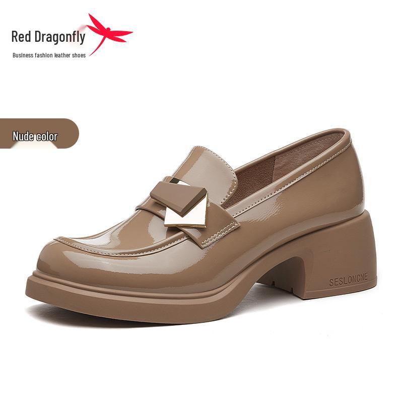 Red Dragonfly Women s British Style Slip-On Loafers with Thick Sole 37
