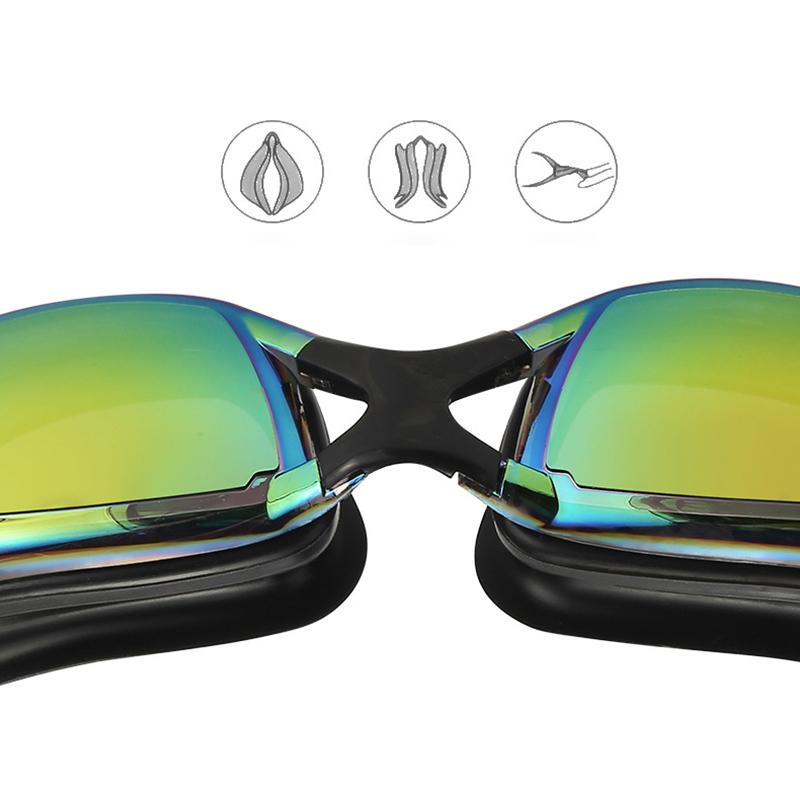 Plating Swimming Goggles Eyewear with Case Adults Professional Waterproof Anti Fog UV Shield Swim Pool Water Glasses Men Women
