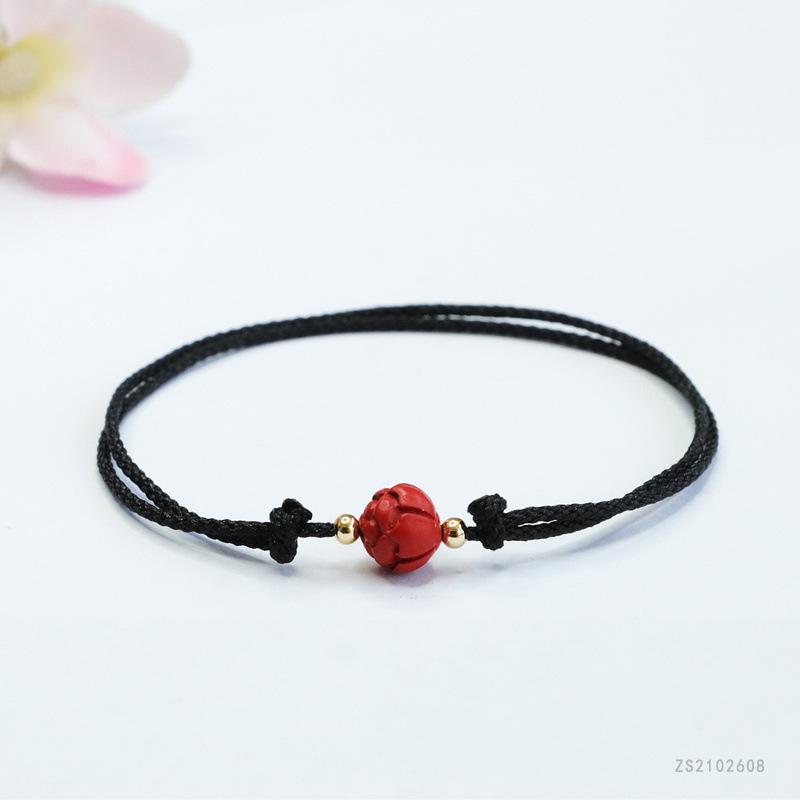 Ximang Carrying Strap Red Sand Lotus Beads Bracelet Factory E-commerce Live Delivery S2102608