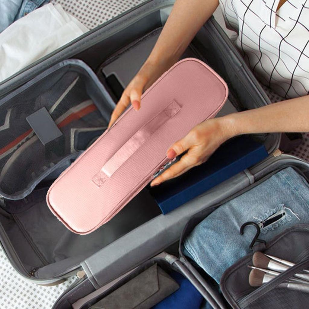 Portable Large Capacity Hair Dryer Curling Iron Storage Bag Double Layer Women