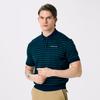 HENRY STUART Men'S Striped Short Sleeve Polo Knit Short Sleeve T-Shirt Green