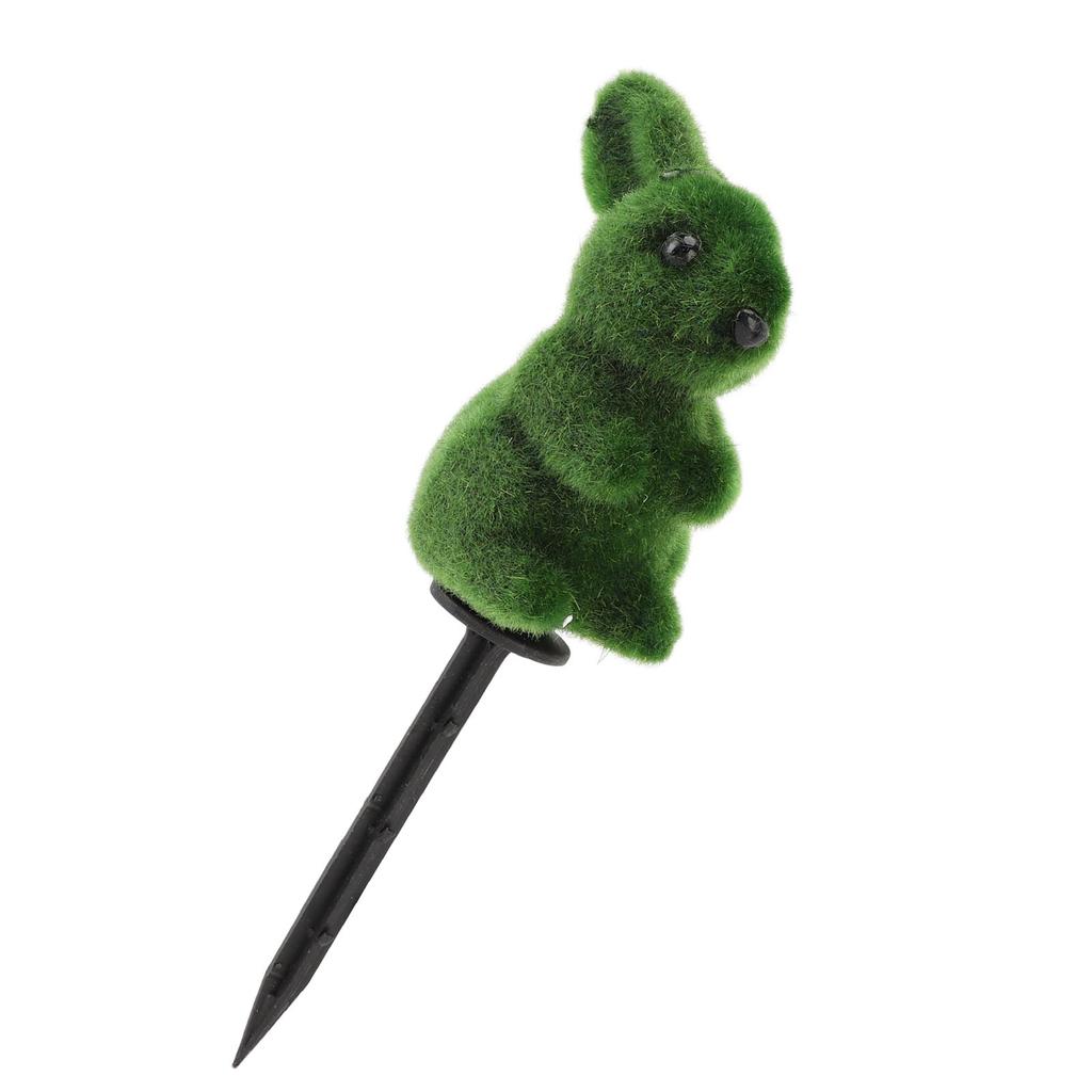 Ostern Grüner Hase Figur mit Gartenstecker Künstliche Grüne Hasenstatue Gartendekoration Ornament für Pflanzgefäß Tischplatte Osterparty Geschenke