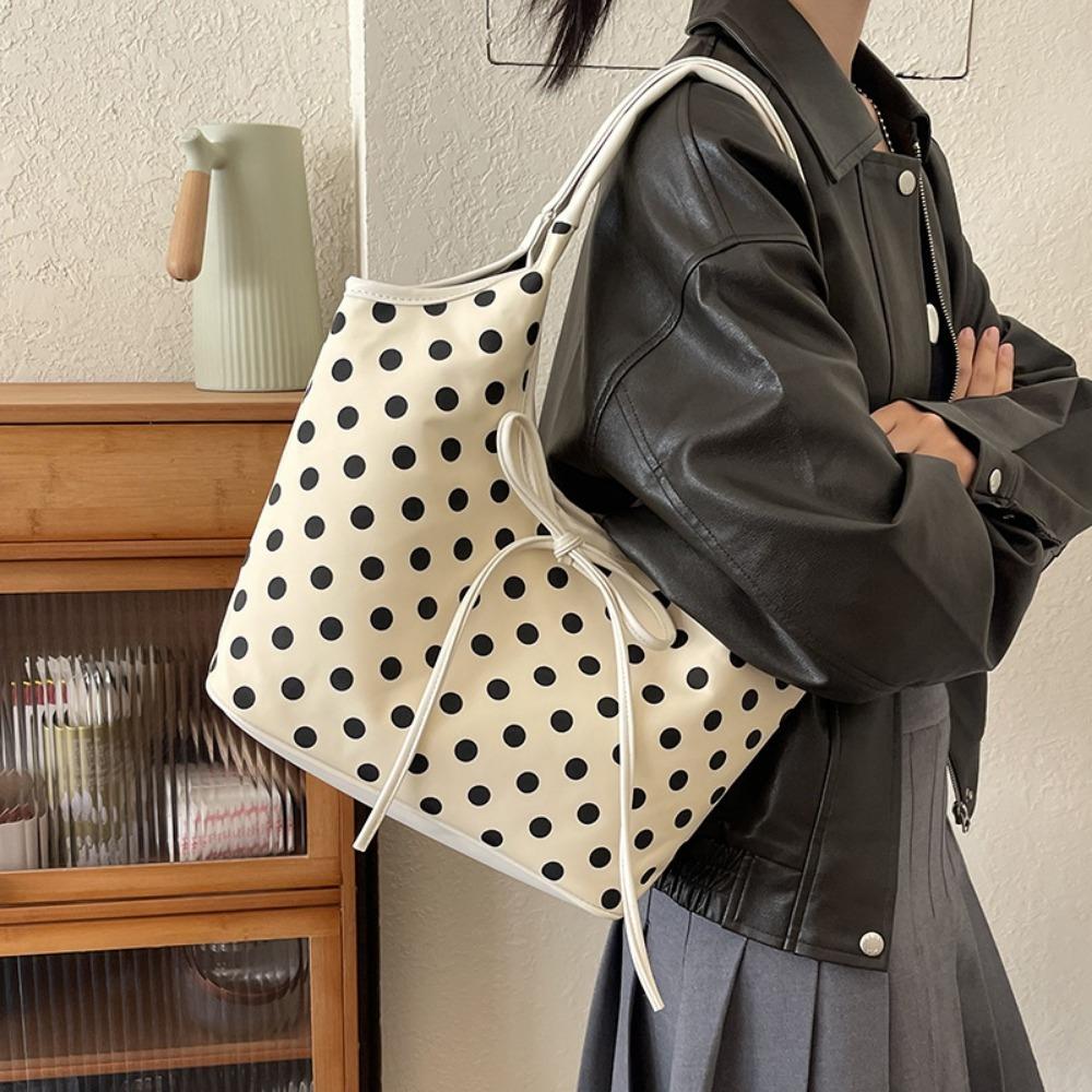 Korean Style College Style Casual Large Capacity Women's Bag New Dot Print Bucket Bag Fashion Backpack