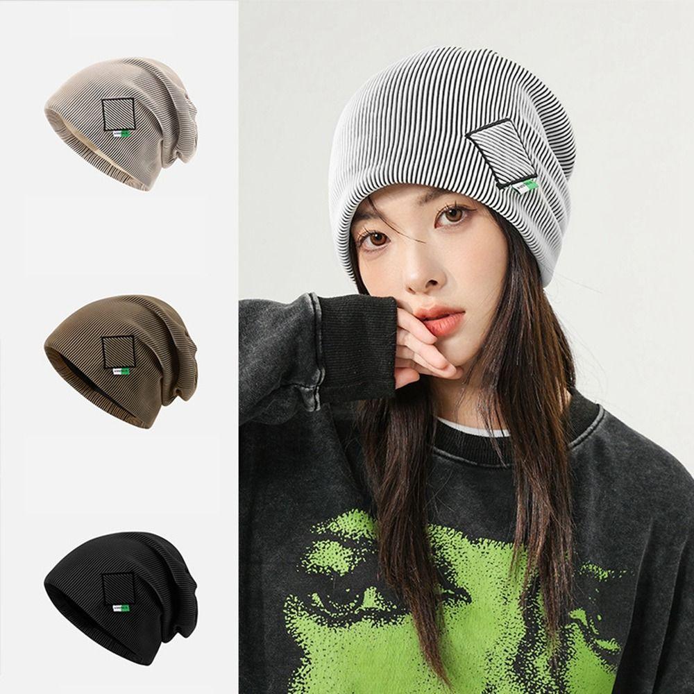 

Striped Knitted Hat Woolen Hat Pile Cap Fashion Female/Girls