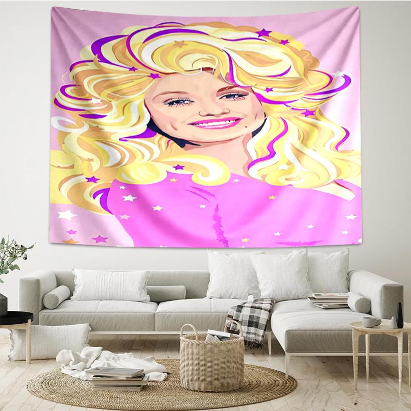 Dolly-Parton Imprimé Léopard Séchage Rapide Tapisserie Murale pour Chambre à Coucher, Salon, Salle de Jeux, Décoration Salle d'Art Tapisserie Murale Cadeaux de Fête et d'Anniversaire
