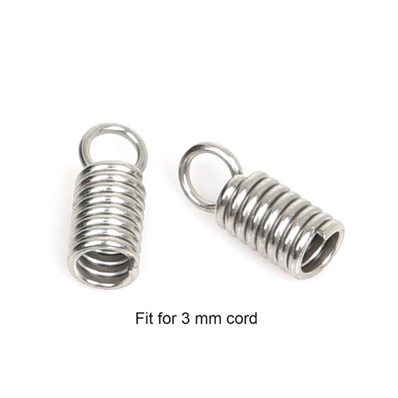 50 Stück Seile Schnur Quetsch-Endkappen Schnallen-Spitzen 2mm 3mm 4mm Halsketten Armband Verbinder Verschluss
