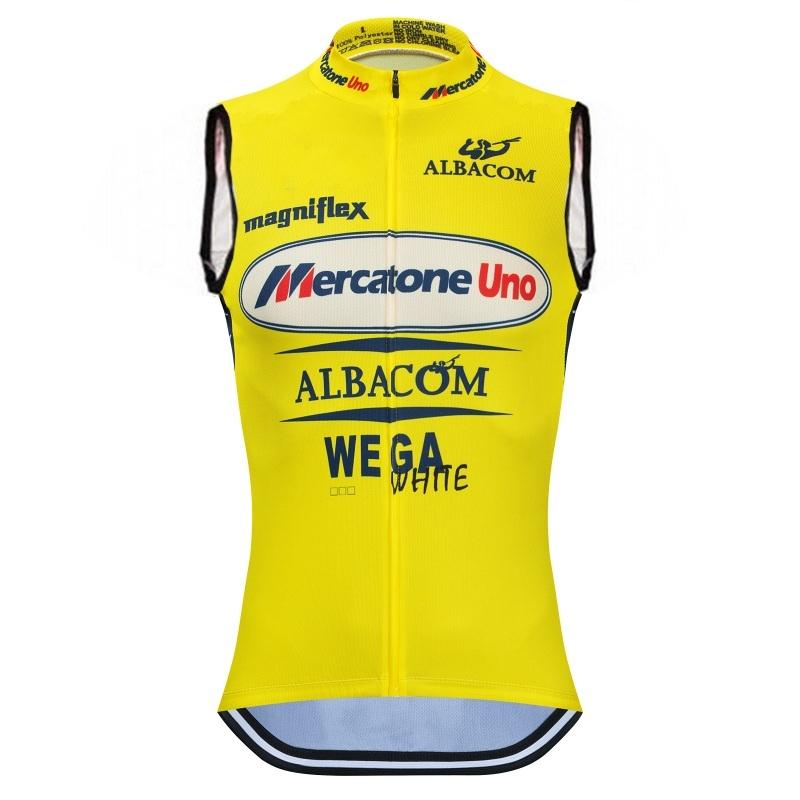 2026 Marco Pantani Radsport Windweste Fahrrad Windweste Team Mercatone Uno Sommer Windweste Schnelltrocknendes Tuch Ropa Ciclismo (YELLOW,XXXL) gelb