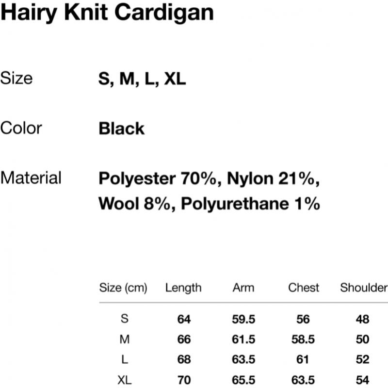 Thisisneverthat Hairy Knit Cardigan Black