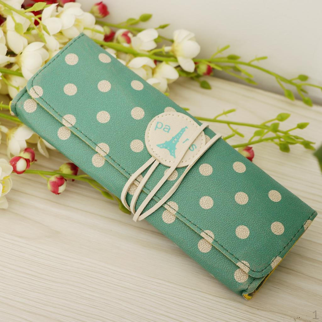 

Pencil Case Pen Holder Roll Organizer For Kids зелёный