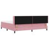 Box Spring Bed with Headboard Pink 200 x 200 cm Velvet