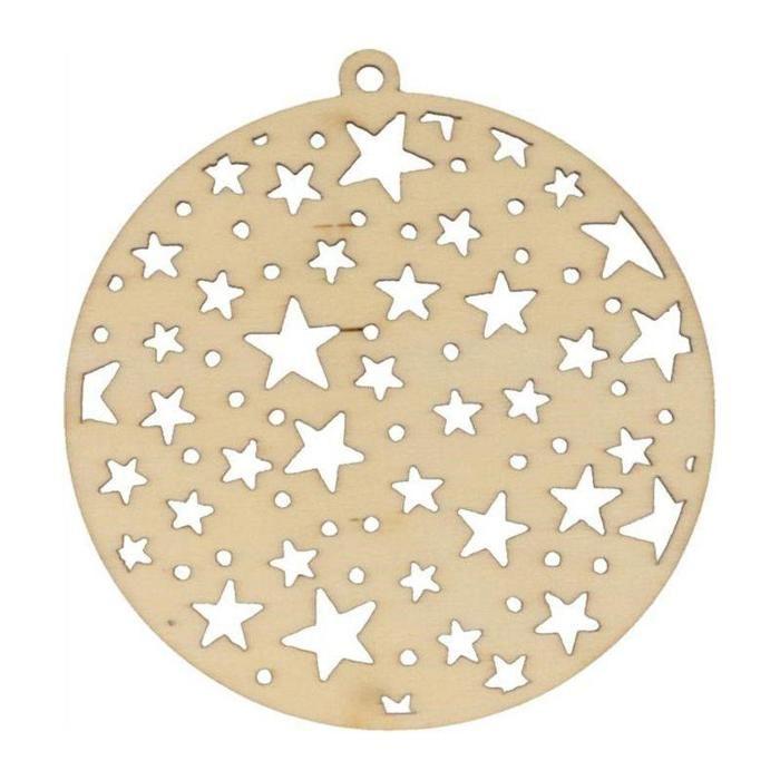 Wooden Medallions - ARTEMIO - Stars - Set of 2 - Christmas Decoration - To Hang