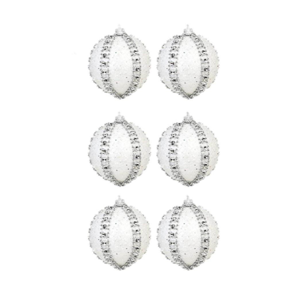 Set of 6 Christmas Ornaments for Tree, DIY Hanging Balls 5.5cm
