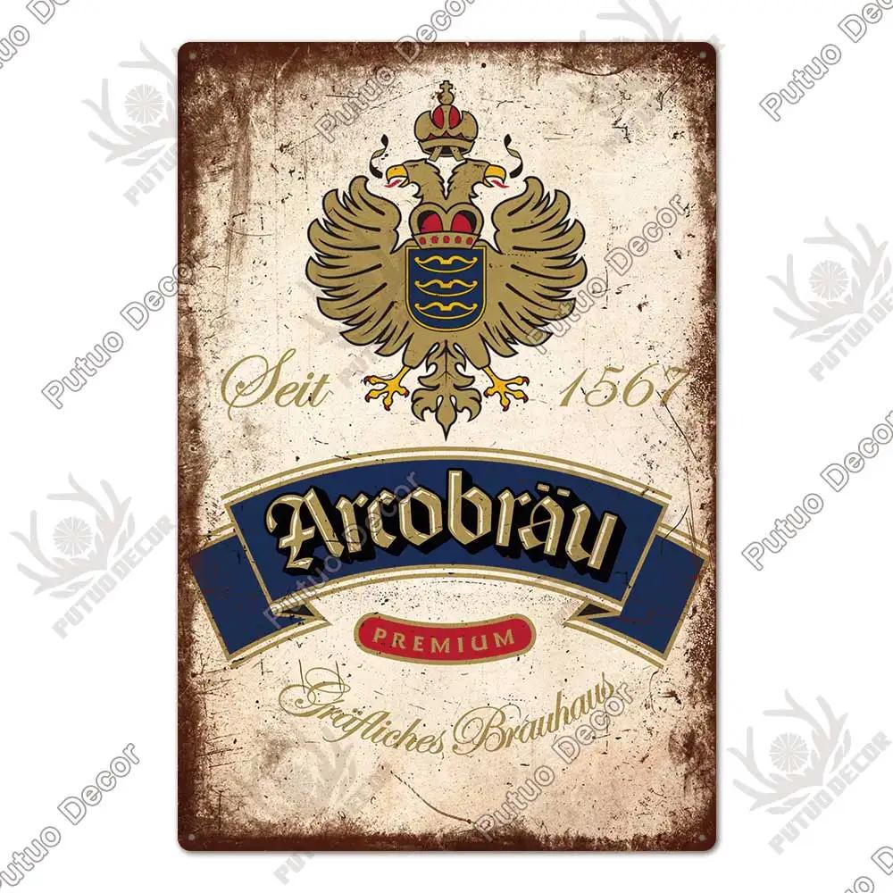 DORA Blechschild Putuo Dekor Biersorte Metallschild Vintage Blechschild Dekorative Plakette Wanddeko Bar Kneipe Man Cave Wohnzimmer Dekoration