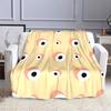 Playful Cartoon Eyes Pattern Patterned Flannel Blanket Perfect for the Bedroom Living Room, Sofa, or a Little Nap