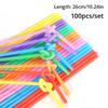 100PCS Multicolor Plastic Straws Kitchen Beverage Disposable Drinking Straw Cocktail Wedding Party Accessories