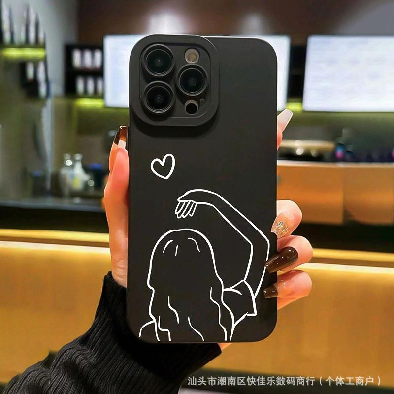 Line than the heart for couples iPhone11/12/13 Apple 16/15/14 ProMax creative 17 mobile phone case