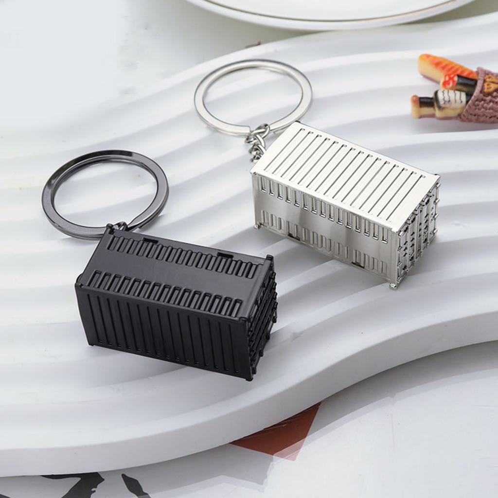 Novelty Shipping Container Inspired Key Holder Wear Resistant Metal Construction Portable Size Versatile Decoration For Keys Bags And Automotive