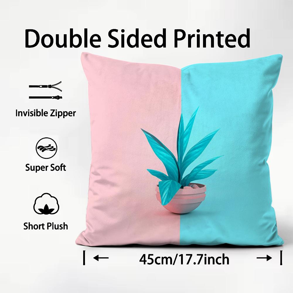 Funny Tropical Plant Fruits Cushion Cover Plush Fabric Soft DoubleSided Printed Sofa Warm Winter Home Child Gift Pillow Case