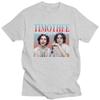 Cool Vintage Timothee Chalamet TShirt for Men Short Sleeve Streetwear 90s Aesthetic TV Tshirt Oneck Pure Cotton Tee Shirt Gift