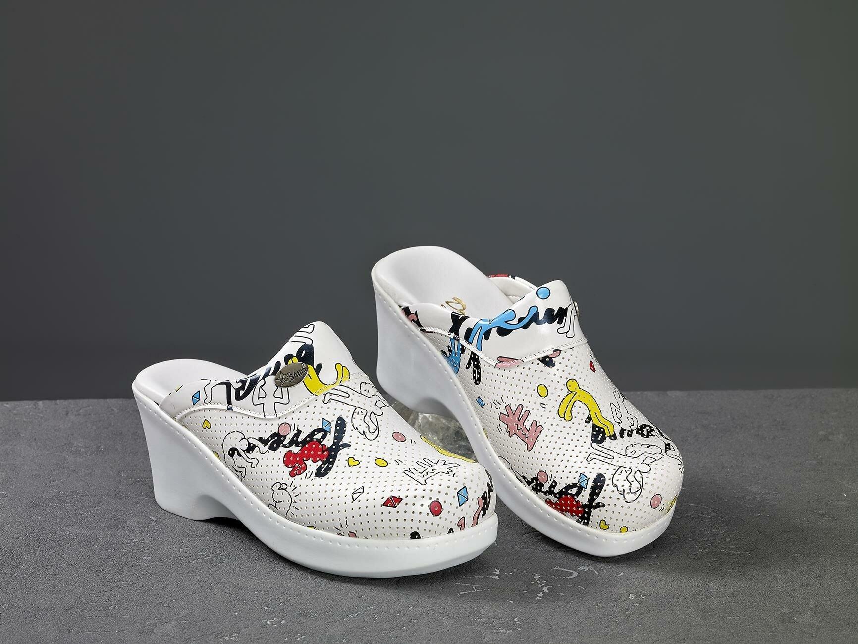 

Жіночі медичні лікарняні сабо Sabo Тапочки Нековзке взуття Медсестра Лікар-акушерка Хірургічні сандалі 35