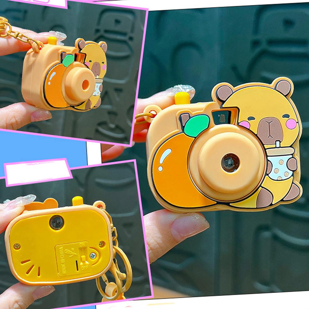 Creative Capybara Camera Keychain Feature Projection Fun Design Multiple Color Bag Hanging Decoration Accessory Gift