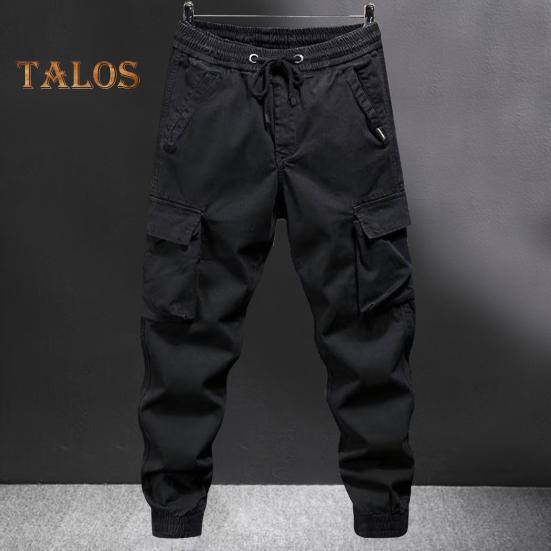 Women Cargo Pants with Multi Pockets Elastic Waist Ankle-banded Plus Size Loose Solid Color Outdoor Trousers for Camping Hiking Travel