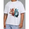 Wolf Graphic T Shirt White Two Wolves Design with Moon and Nature Elements Casual Wear for Men and Women Outdoor Adventure and Everyday Style