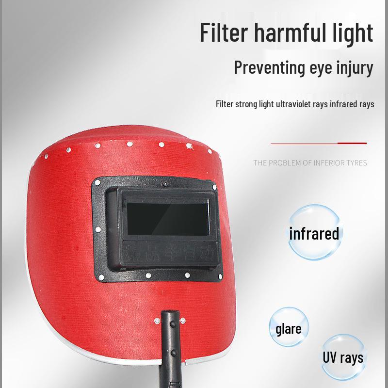 Červená svařovací maska odolná proti pádu: Poloautomatické, Obloukové svařování, Ochranné proti vysokým teplotám