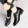 Fashion 2025 Classic Dress  Slip on Black Leather for Plus Size Point Toe Business Casual Men Formal Shoes for Wedding