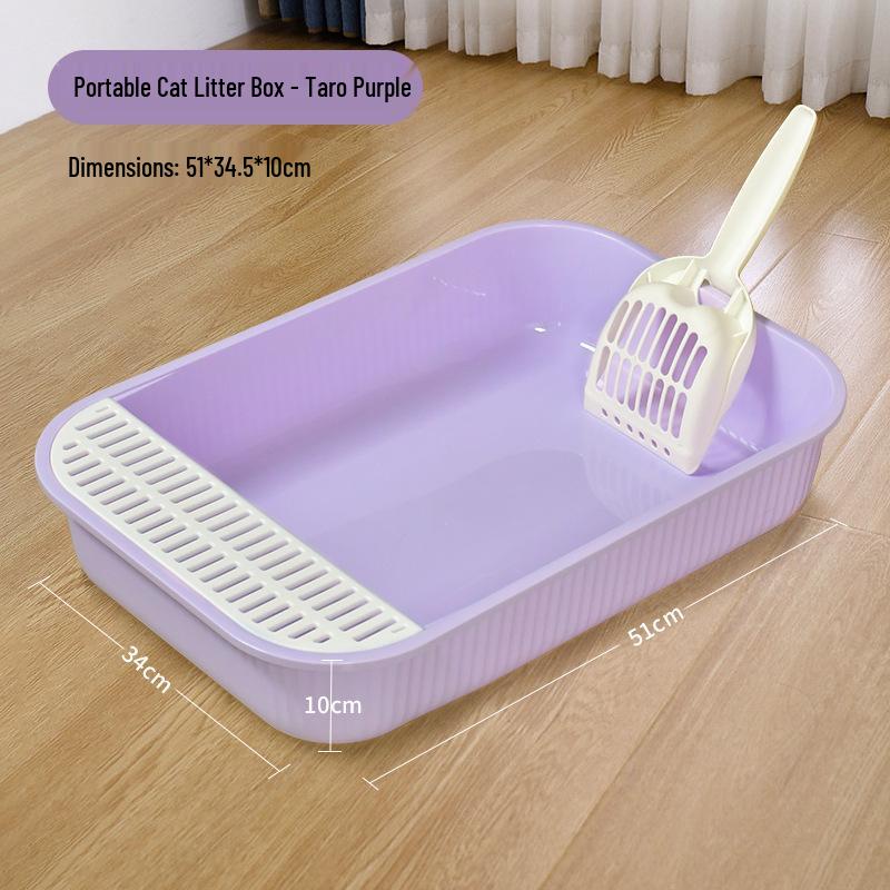 Compact Anti-Splash Odor-Proof Semi-Closed Cat Litter Box for Kittens DK0094