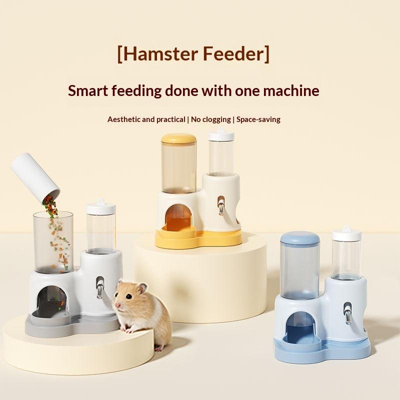New 2 In 1 Hamster Automatic Feeder Water Dispenser Set For Small Pets Guinea Pig Gerbil Cage Accessories Small Pets Supplies