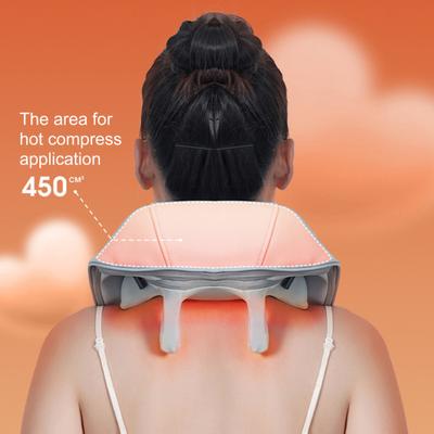 8D Neck And Shoulder Massager with Heat Shiatsu Deep Tissue Kneading Rechargeable Cervical Massager for Muscle Pain Relief Portable Massage Pad