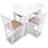 Day and Night - Bar Table and 4 White Wood Bar Stools