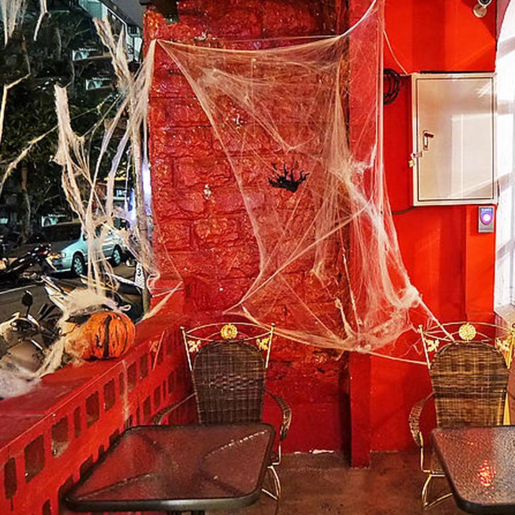 Halloween Leuchtendes im Dunkeln Spinnennetz Baumwolle Leuchtende Spinnweben Halloween Innen Außen Heimparty Geisterhaus Dekorationen