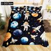 Astronaut Duvet Cover Set Cartoon Space Astronaut Decor Bedding Set Soft Breathable Comforter Cover With Pillowcase With Zipper